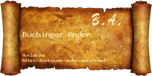 Buchinger Andor névjegykártya